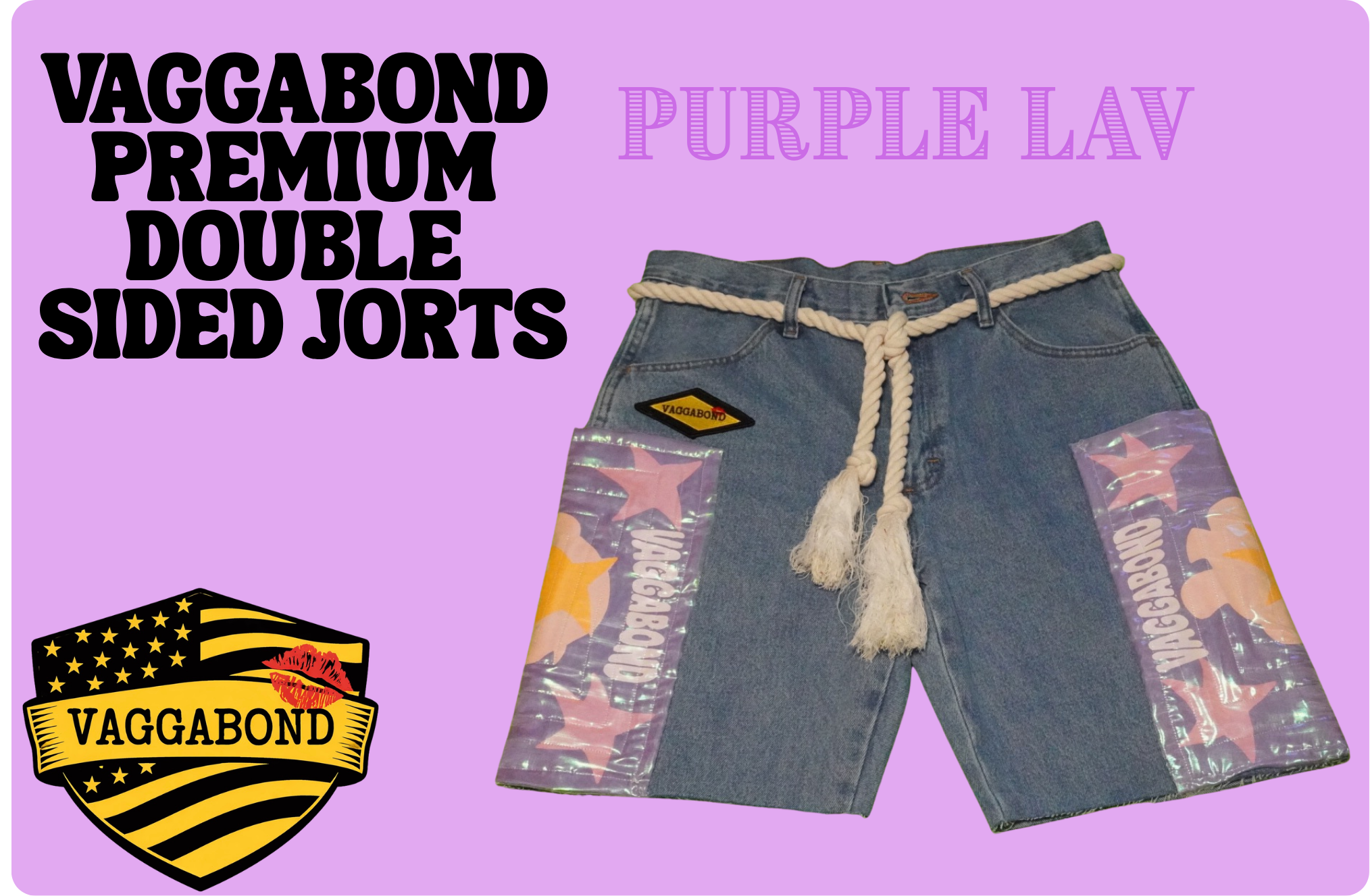 LAVENDER VAGGABOND JORTS